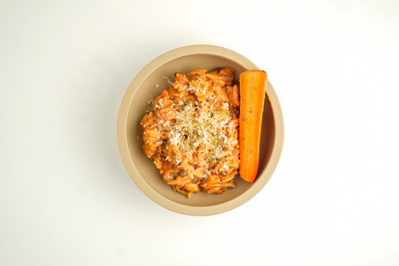 Tomatrisoni med ugnsrostad morot