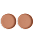 2-pack barntallrik utan uppdelning med sugpropp - Soft terracotta