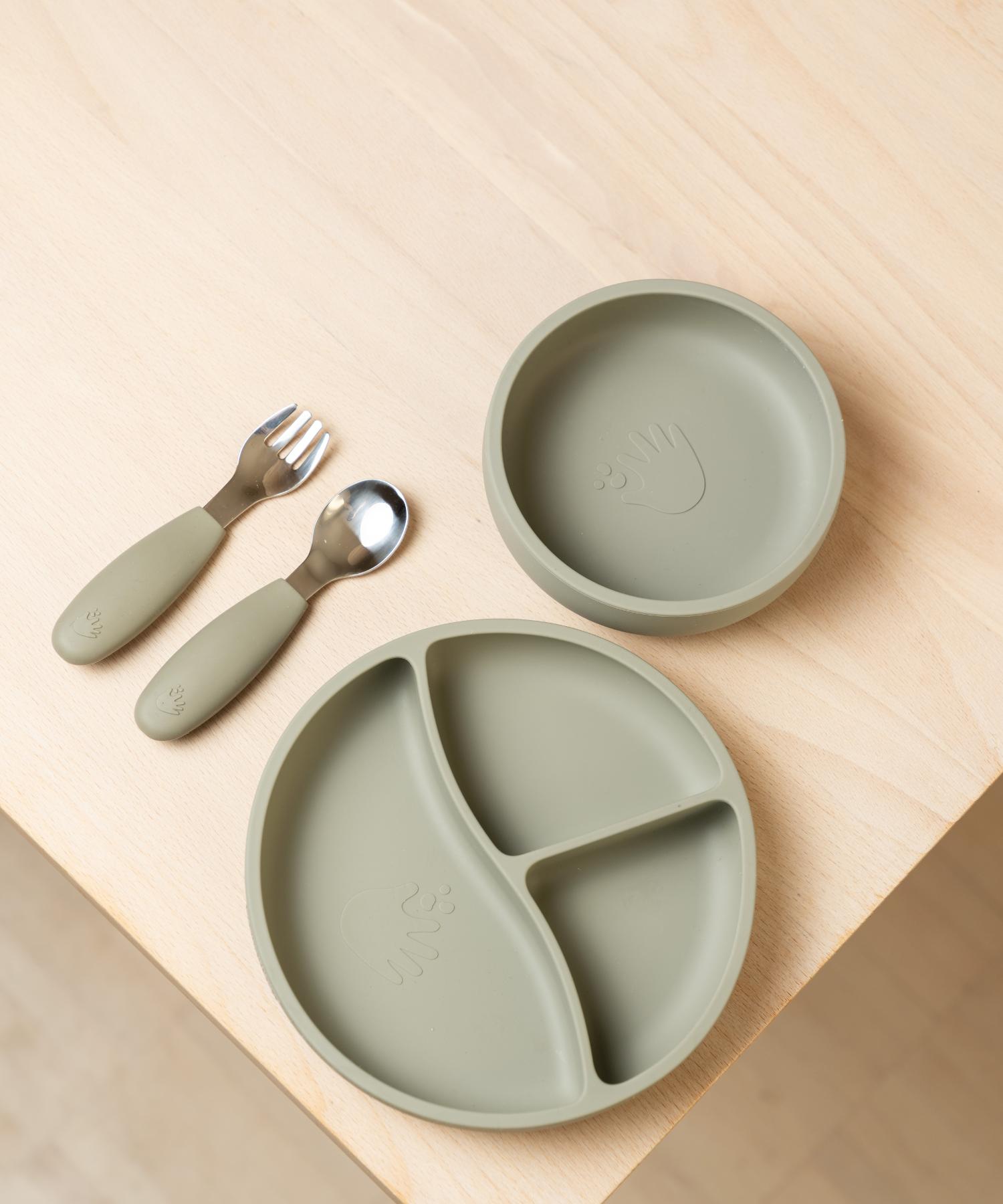 Barnservis i LFGB-certifierat silikon Knatteplock