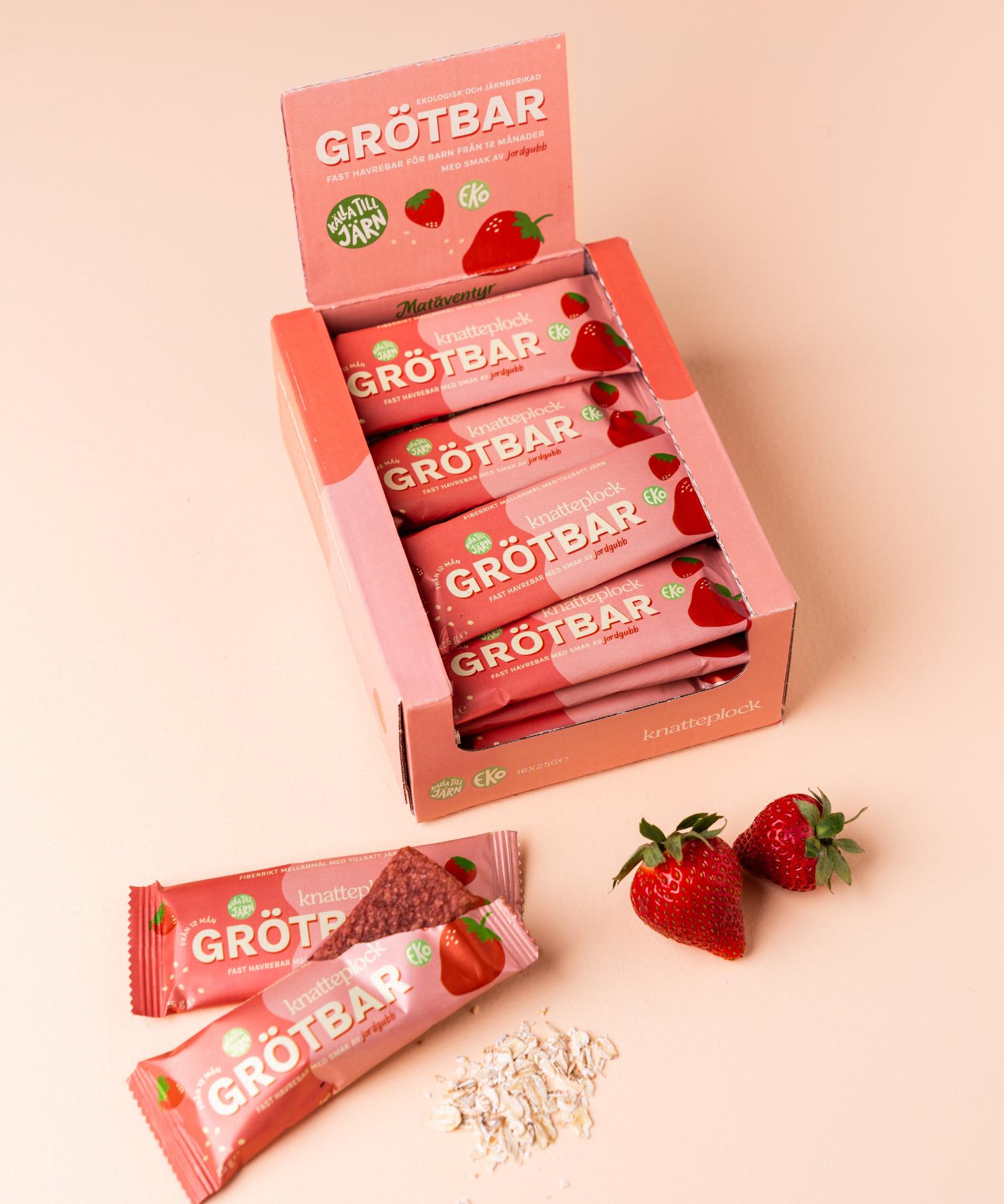 16-pack jordgubb grotbars knatteplock