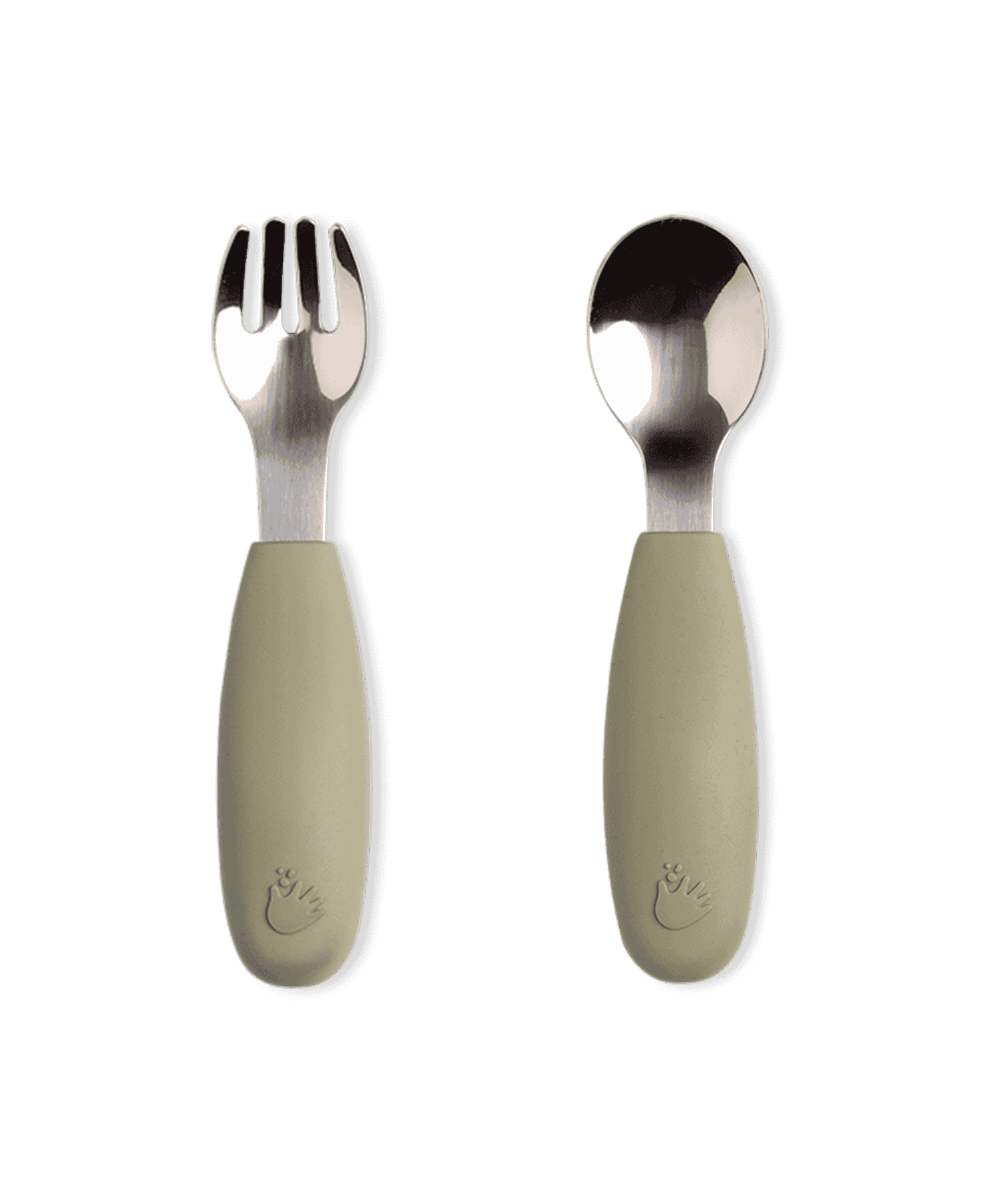 2 pack barngaffel och barnsked dusty green