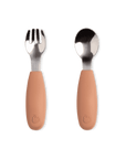 2 pack barngaffel och barnsked soft terracotta