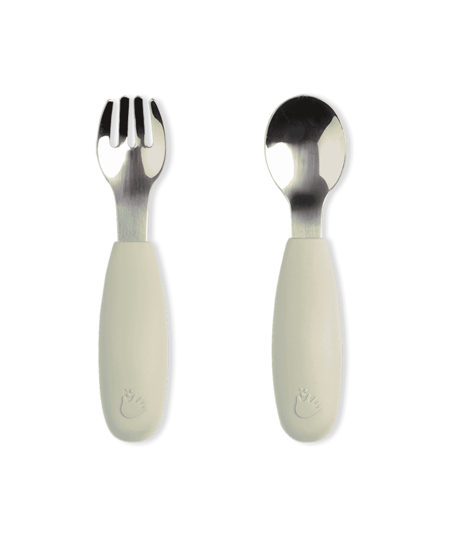 2 pack barngaffel och barnsked warm pistachio