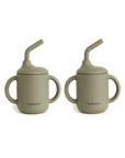 2 pack mugg med sugror dusty green