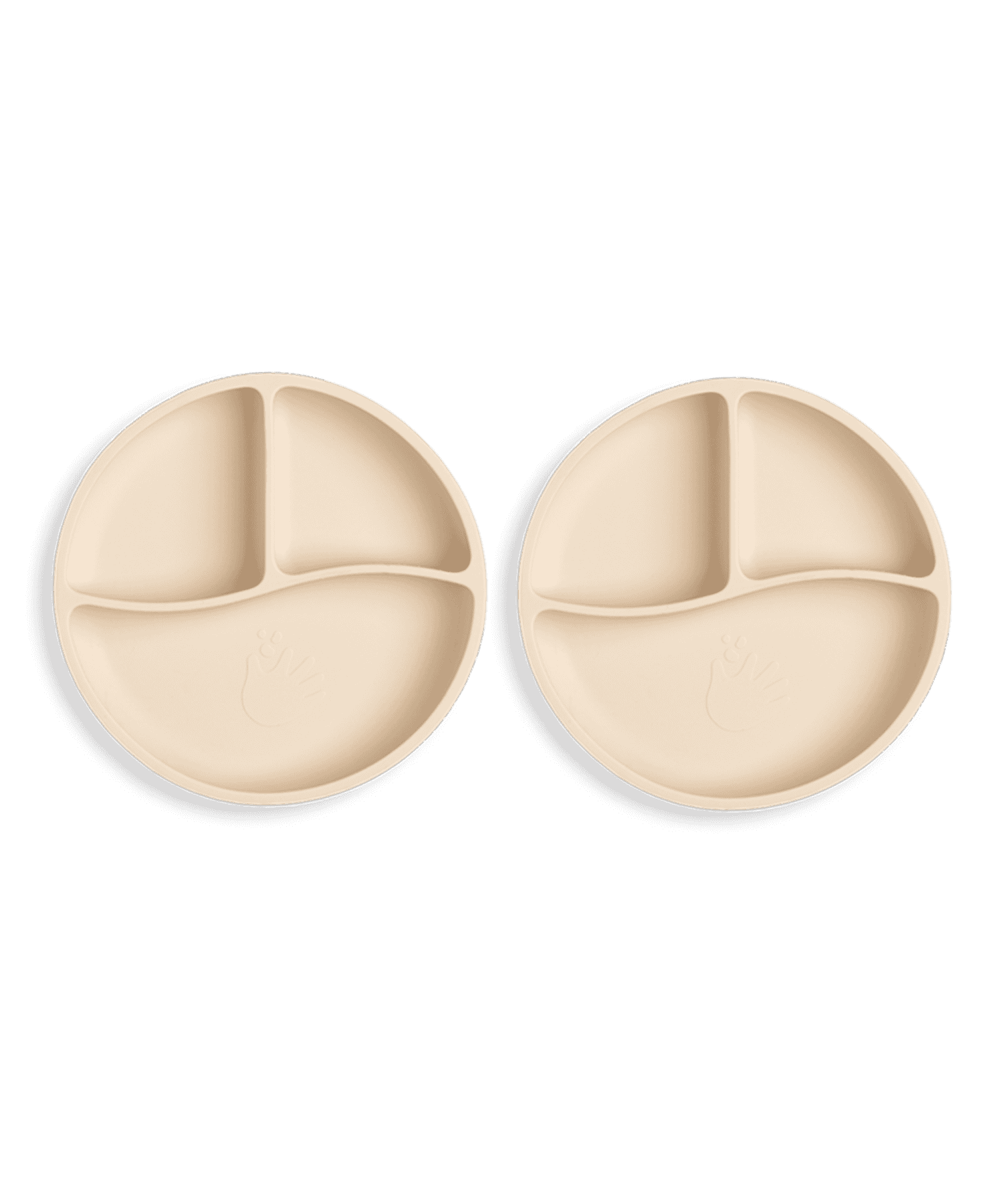 2 pack uppdelad barntallrik light sand