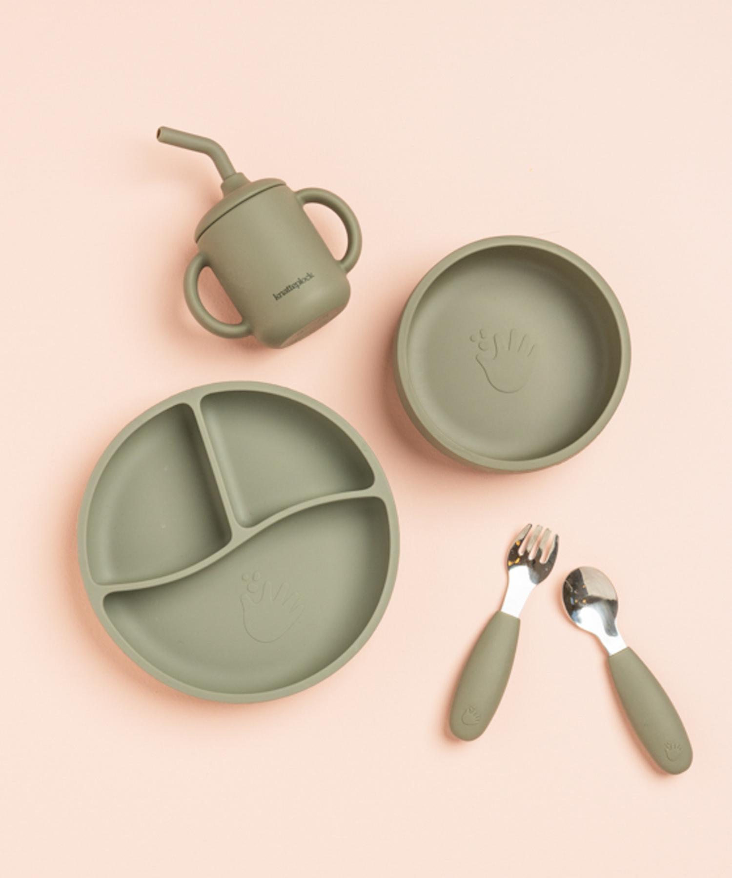 barnservis komplett dusty green knatteplock