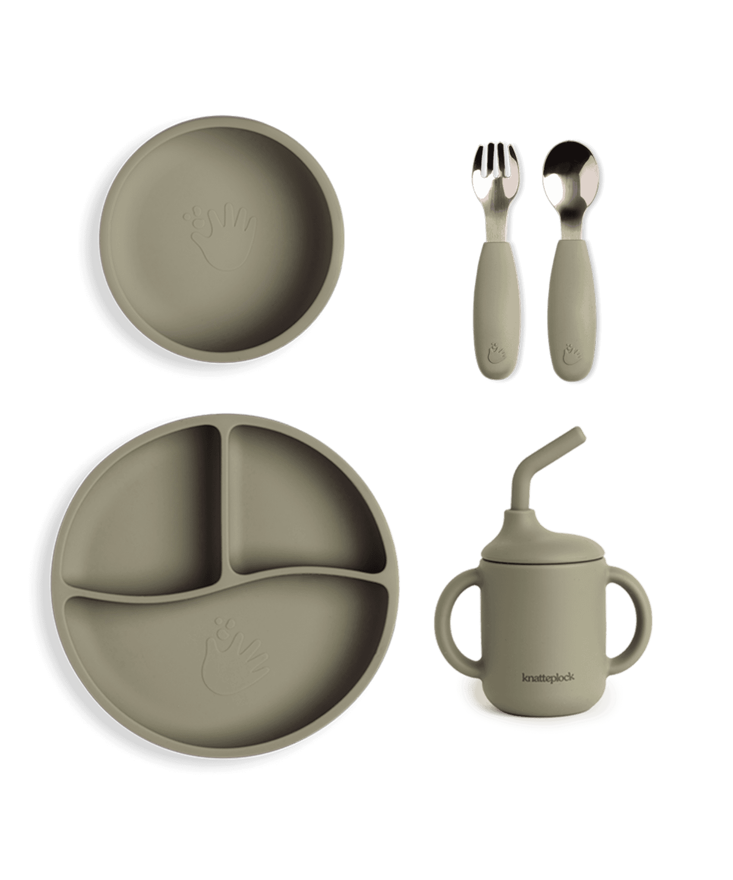 barnservis dusty green knatteplock