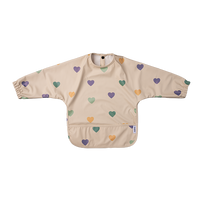 Bib with sleeves - Color hearts
