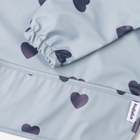Bib with sleeves - Blue hearts