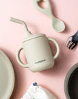 mugg med sugror warm pistachio 2-pack knatteplock
