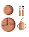 silikon barnservis knatteplock soft terracotta