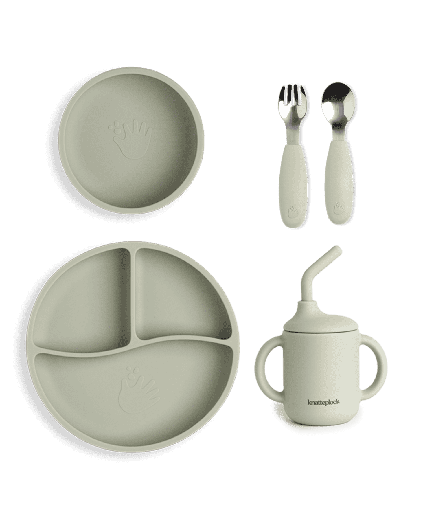 silikon barnservis warm pistachio knatteplock