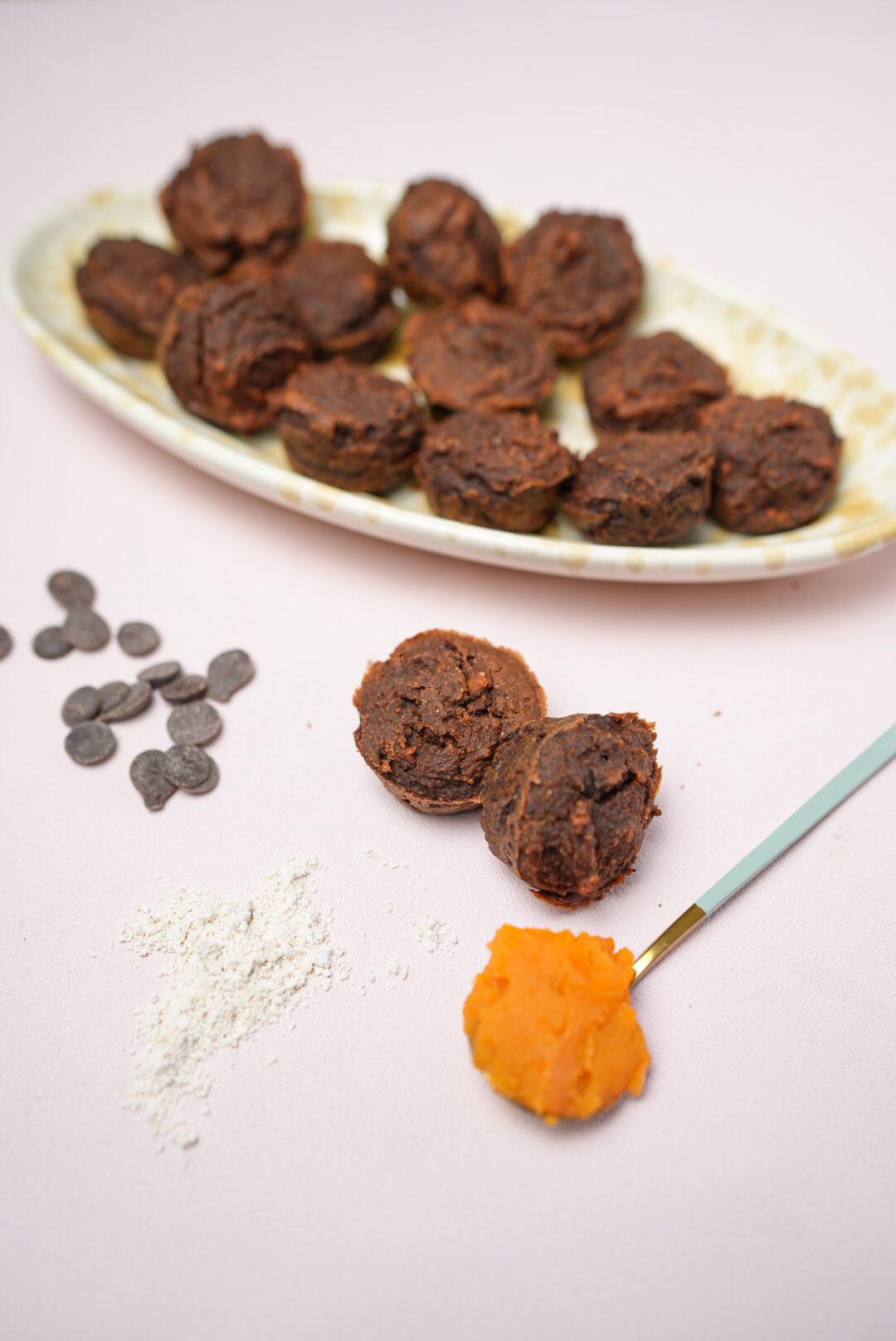 Brownies på sötpotatis och havre