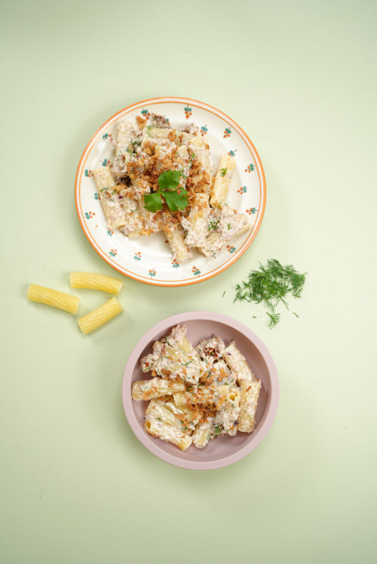 Krämig pastasallad med tonfisk