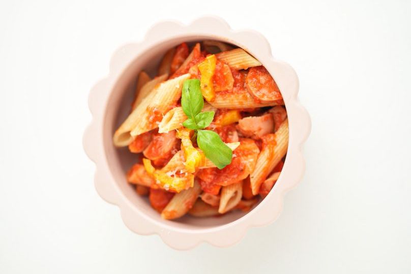 Tomatpasta med kycklingkorv
