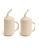 2-pack stor mugg med sugrör - Light sand