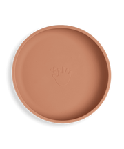 Barntallrik utan uppdelning med sugpropp - Soft terracotta