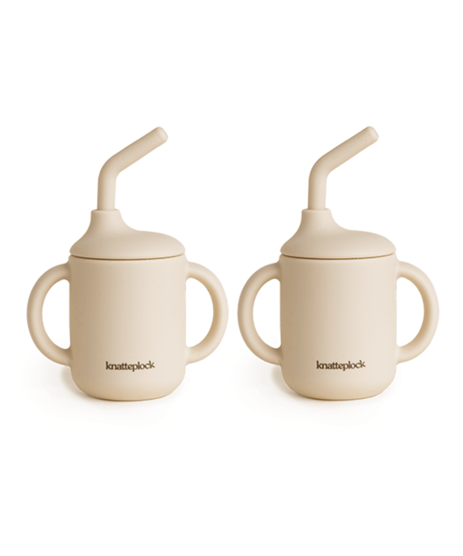 2-pack mugg med sugrör - Light sand Knatteplock