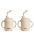 2-pack mugg med sugrör - Light sand Knatteplock