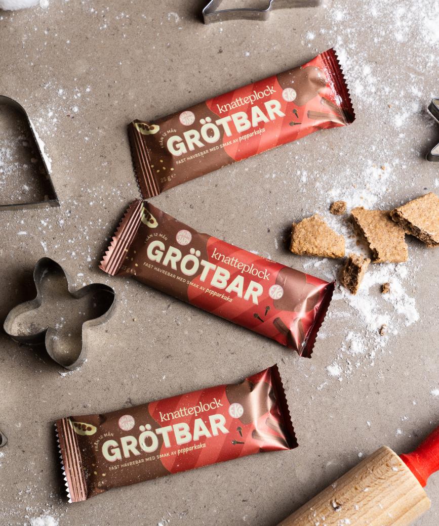 Knatteplock 3-pack grötbars - Pepparkaka