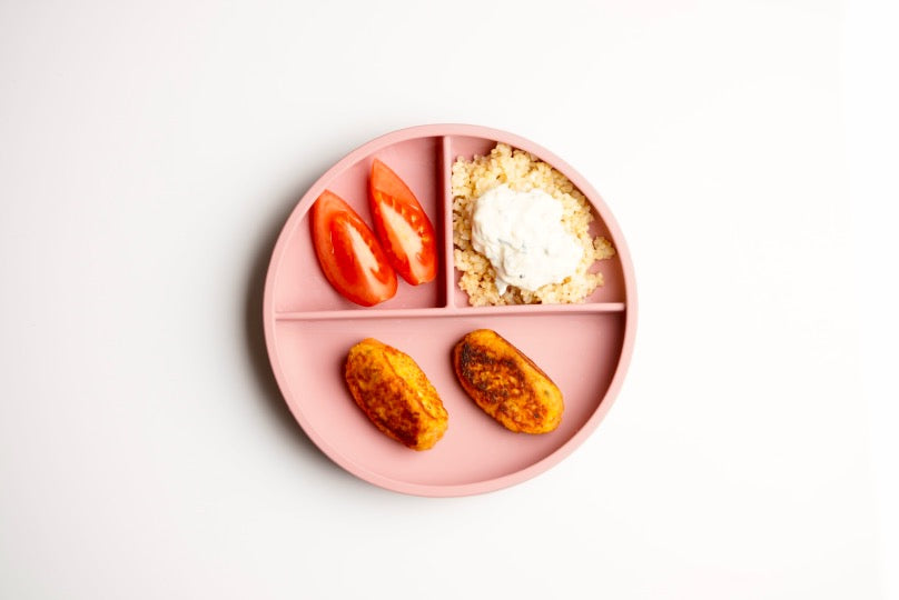 Morots- och linsbollar med tzatziki och bulgur