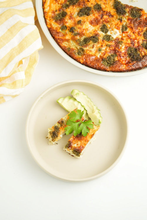 Frittata med rotsaker och pesto