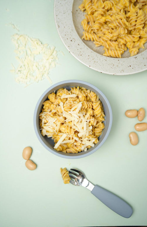 Mac and cheese med grönsaker och bönor