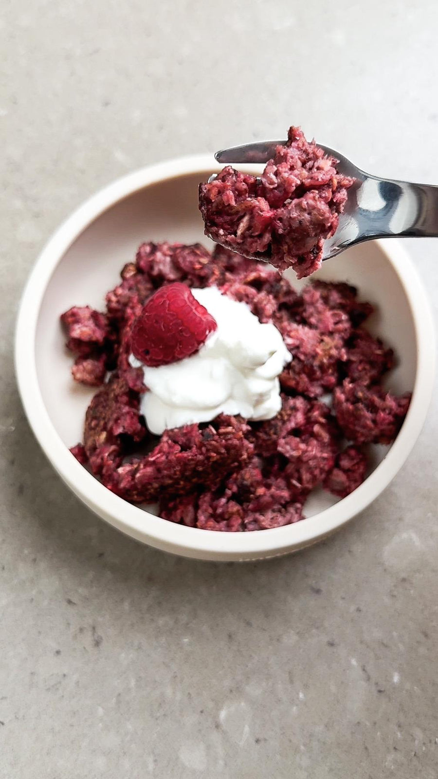 Scrambled oats med hallon