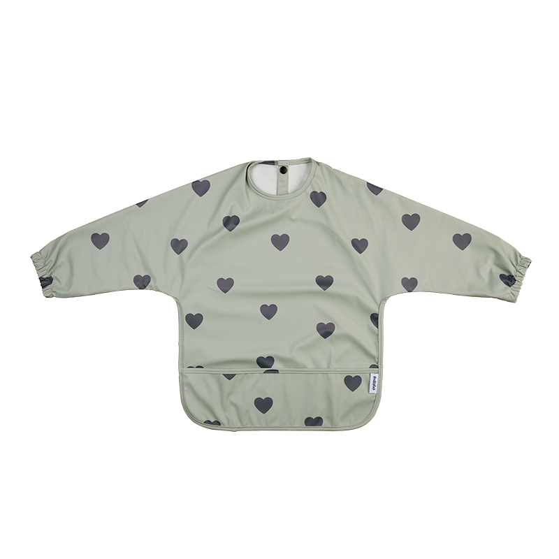Haklapp med ärm & vattenavvisande ficka - Green hearts