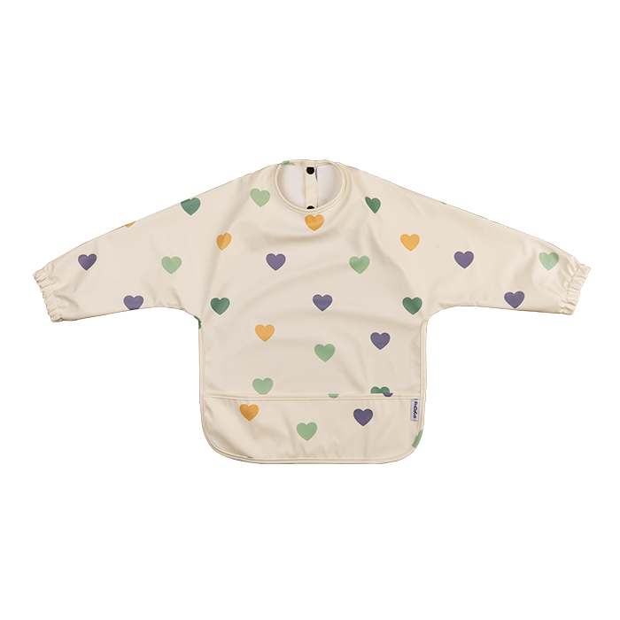 Bib with sleeves - Color hearts