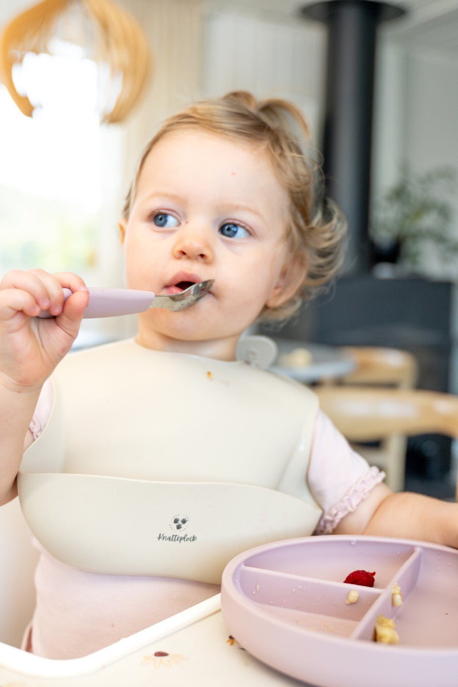 barnbestik rostfritt stål och silikon