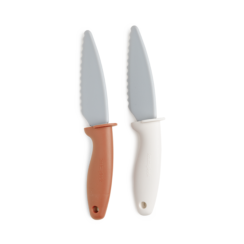 Cooking knife for children 2-pack - Soft terracotta/light sand