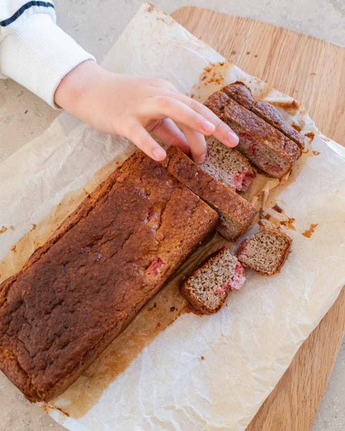Bananbröd med hallon