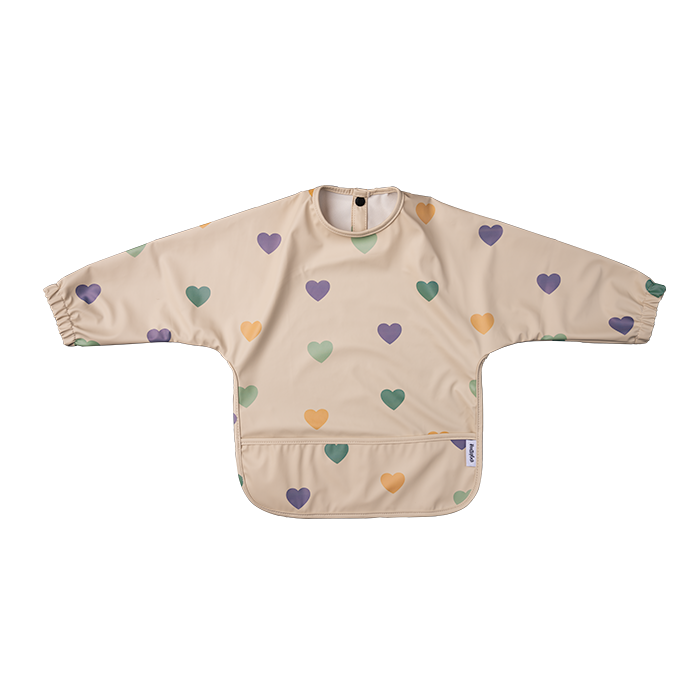 Bib with sleeves - Color hearts