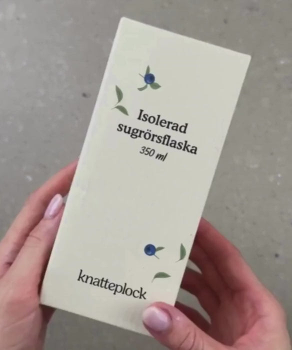 Isolerad sugrörsflaska, vattenflaska till barn, Knatteplock 