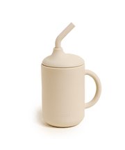 Stor mugg med sugrör - Light sand
