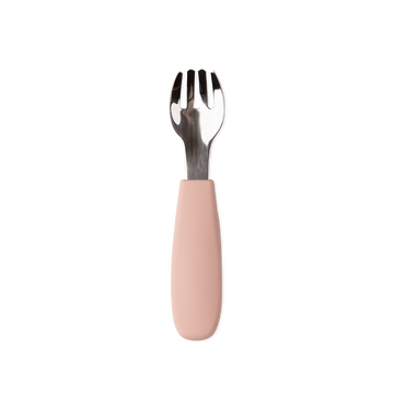 Barngaffel i silikon och stål - Dusty pink