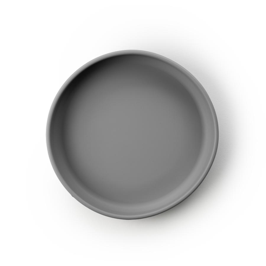 Barntallrik med sugpropp - dusty grey